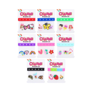 Charm Bracelet Set 4pc - 8 Assorted Colours