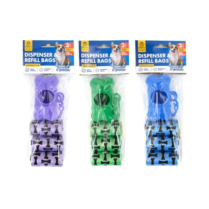 Dispenser & Refill Bag 3 x 20pk