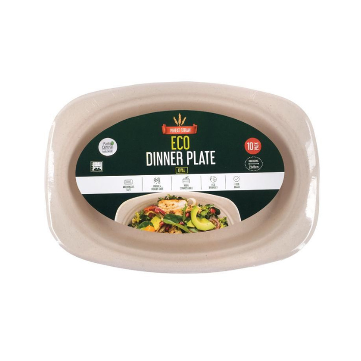 Eco-Dinner Plates Oval 10pk x 24