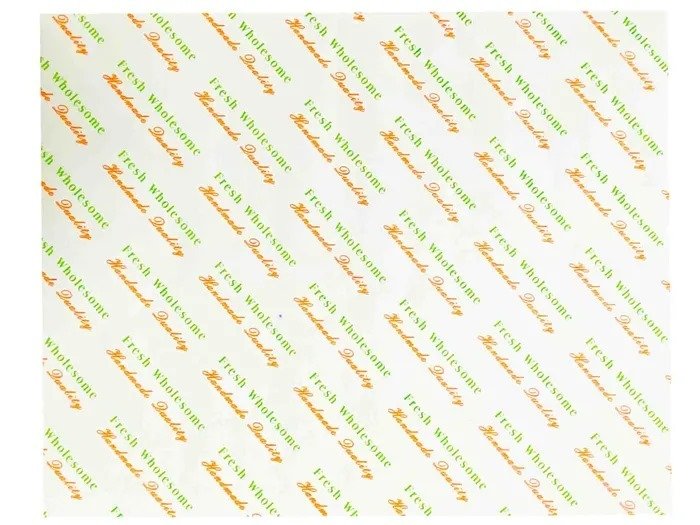 Grease Proof Paper Printed Fresh Wrap 1/3 Cut 54GSM x 1200