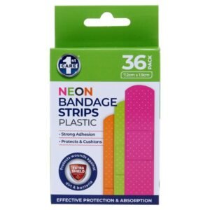 Plastic Bandage Strips Neon 36pk